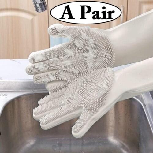 Magic Gloves Silicone Kitchen Gloves Silicone Cleaning Gloves Dish Washing Gloves for Household Rubber Dishwashing Gloves