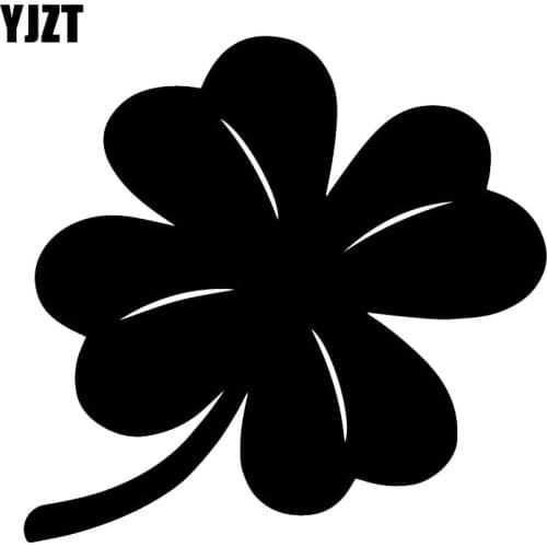 YJZT 15X14.5CM 4 LEAF CLOVER Lucky Bumper Window Decoration Car Stickers Decals C25-1346