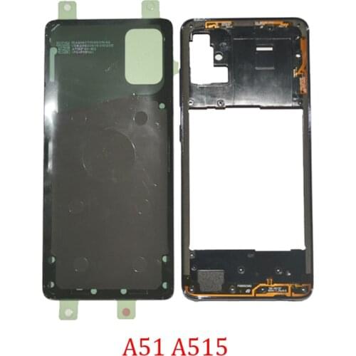 Chassis Back Cover For Samsung Galaxy A51 A515F A515 Original New Housing Bezel Middle Frame With Rear Panel Door With Adhesive