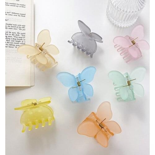 Hot Butterfly Hair Claw For Women Girls Hair Accessories Scrub Hair Claw Clips Crab For Hair Simple Hair Clamps Matte Hair Claw
