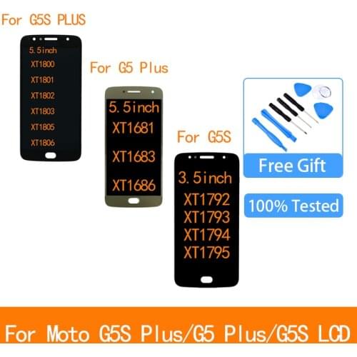 Original For Moto G5S Plus XT1802 XT1803 XT1805 XT1086 G5 Plus XT1686 XT1681 XT1683 G5S XT1793 Lcd Display Touch Screen Assembly