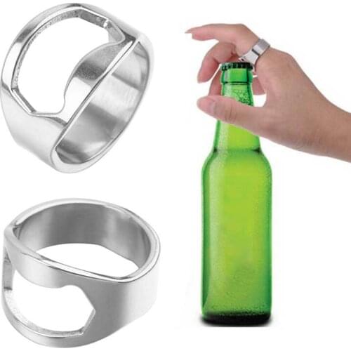 1/3/5 PCS Stainless Steel Beer Opener Bottle Kitchen Tools Finger Ring Can Wine Beer Lid Twist Off Jar Opener Claw Drop Shipping