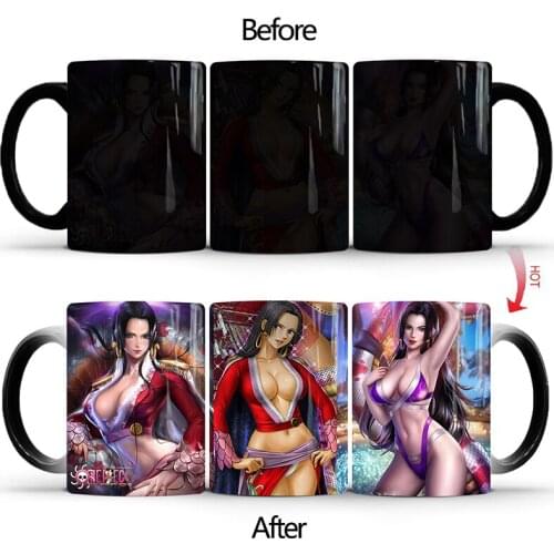 1Pcs New 350ml Cartoon Anime Sexy Boa Hankokkku Color Changing Mugs Morning Coffee Milk Ceramic Cups Gift for Friends Children