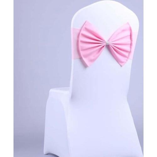 1 Pack (10 pieces) Large Bow Chair Back Flower Chair Belt Bow Tie Band Banquet Wedding Party Chair Cover Craft Decoration