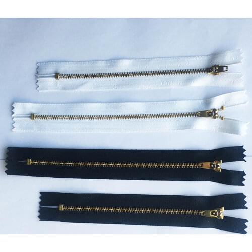 10pieces 8cm 10cm 12cm 15cm 18cm Black Metal Zipper for Sewing zip Garment Accessories Jeans Zippers DIY tools zipper Closed End