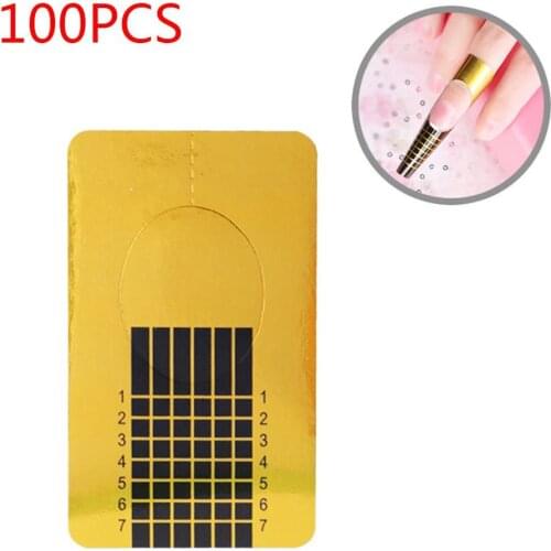 100pcs/set Square Nails Form Sticker Nail Paper Holder for UV Gel Nail Manicure Tools P0005