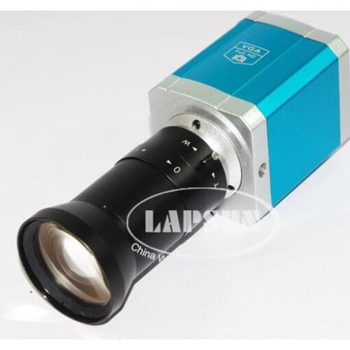 1080P VGA USB C-mount Microscope Camera SD Card Video Recorder + C Mount Big Visual Field Industrial Microscope Lens