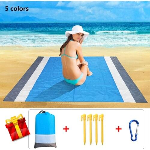 2x2.1m Anti Sand Beach Cover Beach Mat Sand Beach Blanket Portable Camping Picnic Mats Outdoor Folding Travel Mat Tent Mattress