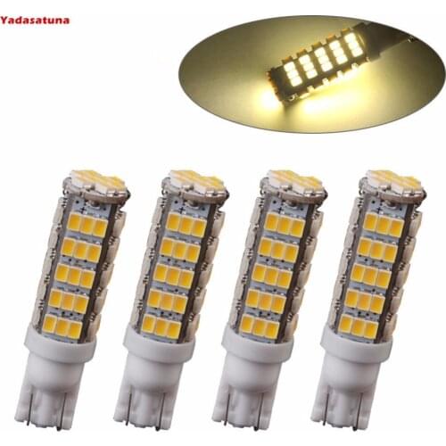 4Pcs RV Trailer T10 921 194 168 2825 68-SMD 12V Backup Reverse LED Warm White Lights Bulbs