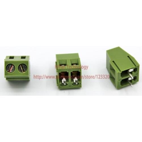 50pcs/lot) PCB Screw Terminal Block Connector KF128-2P pitch:5.0MM/0.2inch Green 5mm KF128 2Pins