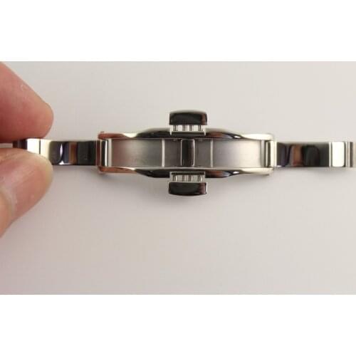 6x19mm Watch Strap Butterfly buckle Stainless steel clasp For T41 L264 Solid steel buckle Silver