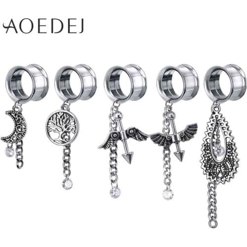 AOEDEJ Ear Stretched Piercing Stainless Steel Ear Expansion Tunnel Plugs & Tunnels Piercing ombelico Piercing de orelha 5-22mm