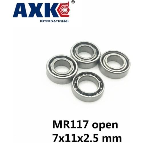 Axk Free Shipping 10 Pcs Mr117 Open 7x11x2.5 Mm Open Type Mr117 Miniature Ball Bearings L-1170 Open