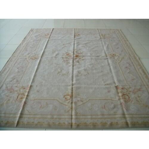 Free shipping 9'x12' Stunning French style aubusson carpets hand knotted rugs Woolen French Aubusson Rugs