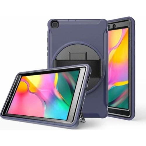 Case For Samsung Galaxy Tab A 8.0 inch SM-T290 T295 T297 2019 Cover Coque Shockproof Armor kickStand hand Strap PC Hard Case