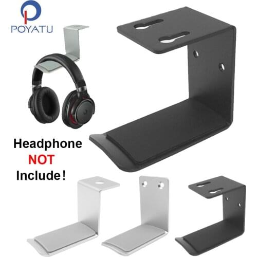 POYATU Headphone Headset Holder For Sennheiser Earphone Wall Under Desk Stand For Logitech Headphone Bracket Wall For Marshall