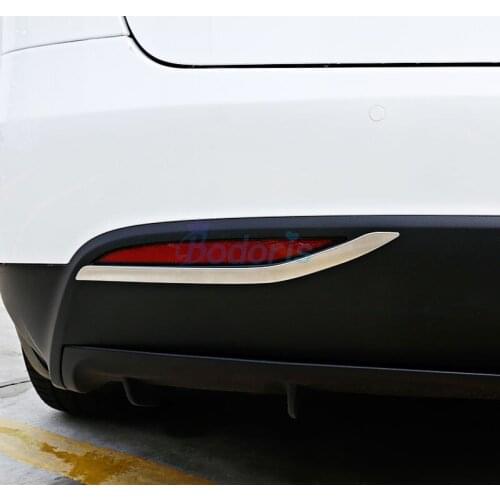 For Tesla Model X 2016 2017 2018 Stainless Steel Rear Fog lamp Trim Light Overlay Frame Panel Chrome Car Styling Accessories