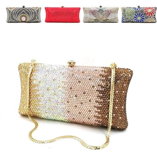 Elegant Bridal wedding party purses women evening party luxuries diamonds full crystal clutches purses