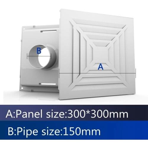 Integrated Ceiling 300*300 Aluminum Alloy Fresh Air Square Exhaust Cover Outlet Vent Duct Grill Anti-corrosion Easy to Install