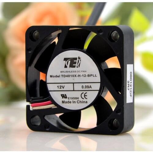 TEI TD4010X-H-12-BPLL DC 12V 0.09A 40x40x10mm Server Square Fan