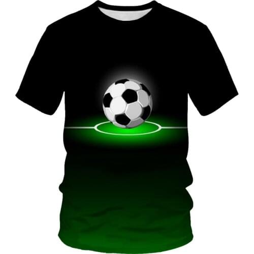 Summer fashion new mens T-shirt world football digital 3D pattern printing casual boy short-sleeved shirt