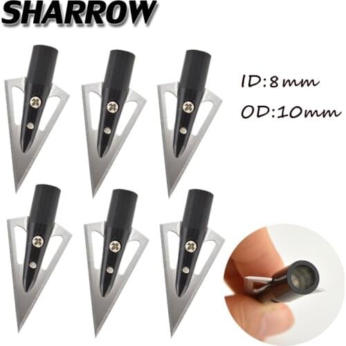 10/20pc Archery 100Gr Blade Arrowheads Hunting Broadheads 2 Fixed Blades Arrow Points Hand Fit 8mm Arrow Shaft Accessories