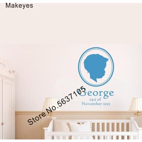 Makeyes Personalized Names Boys Wall Stickers Bedroom Kids Baby Wall Decals Little Boy Art Designs Wall Decor Custom Names Q806