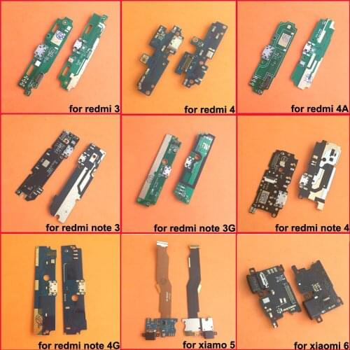 1Piece Microphone Module USB Charging Port Board Flex Cable Connector Parts For Xiaomi Redmi Note 3G 4G Note 2 3 4 4X 5 6