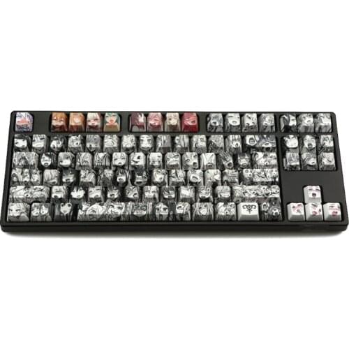 PBT 108 key Ahegao Keycap Dye Sublimation OEM Profile Anime Keyboard Keycap Dropship
