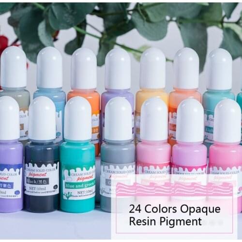 24 Colors Epoxy UV Resin Pigment Opaque Liquid Epoxy UV Resin Dye Resin Colorant Resin Art Jewelry Making 0.35oz Each