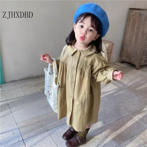 Toddler Girls Trench Coats Cute Kids Jacket Autumn Baby Girl Windbreaker Cotton Children Coat Long Ruffle Trench Boys Outerwear