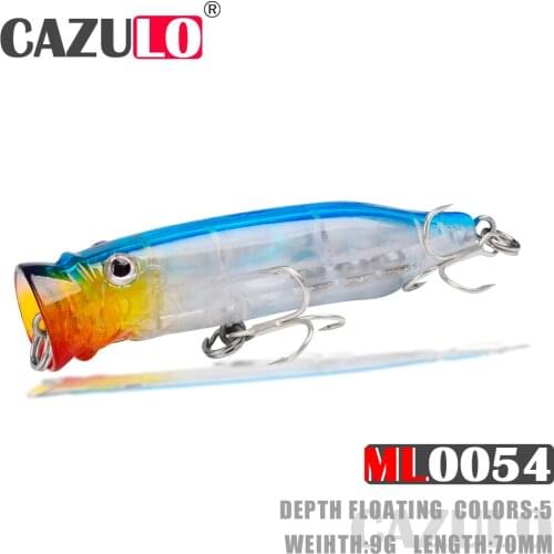 Floating Popper Fishing Accessories Lure Weights 9g 7cm Topwater Artificial Bait Pesca Wobblers Articulos Pike Fish Goods Leurre