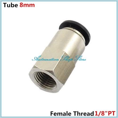 5 Pcs 1/8"PT Female Thread to 8mm Pipe Push In Joint Pneumatic Connector Quick Fittings PCF8-01