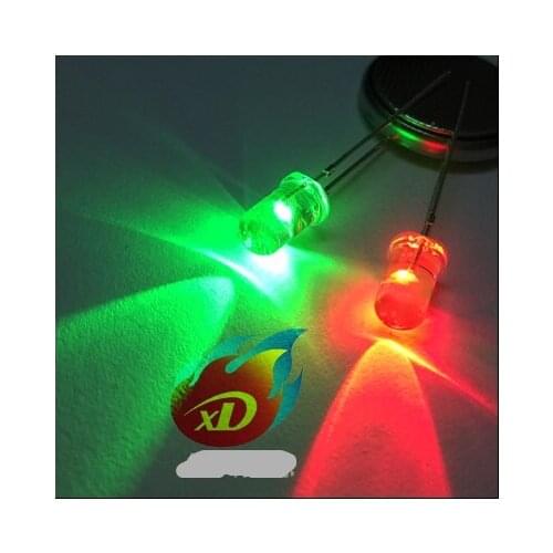 200pcs Eye-Catching Through Hole Double Flashing 5MM Red/Green LED Diode For Christmas etc