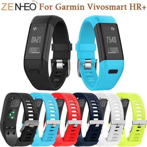 Silicone Bracelet Watch Strap Replacement Sport Band For Garmin Vivosmart HR+ Wrist Strap For Garmin Vivosmart HR+ Watchbands