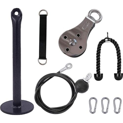 Pulley Cable Machine Attachment System with Loading Pin Arm Muscle Strength Home Gym Workout Equipment for Pulldowns