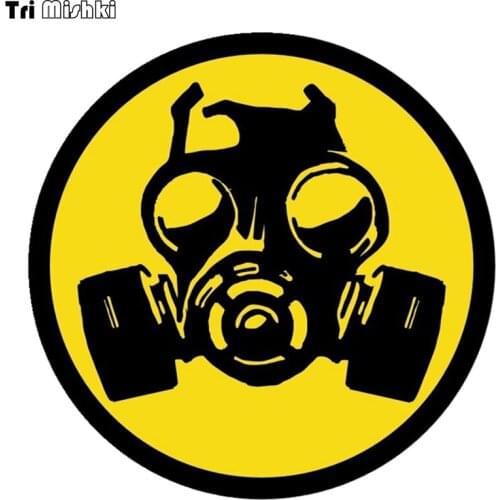 Tri Mishki WCS905 14X14CM Biohazard Symbol Hard Hat funny car sticker PVC coloful Decals Motorcycle Accessories sticker