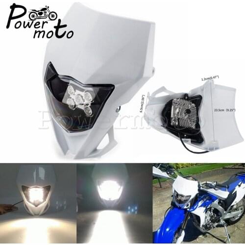 Universal Motocross Headlight LED Supermoto Fairing For Kawaski Suzuki Honda Yamaha WR YZ TTR XT MX Enduro Dirt Bike Head Light