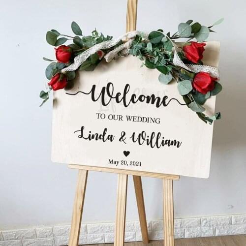 Wedding Party Vinyl Sticker Wedding Welcome Sign Sitcker Decals Custom Texts Murals Engagement Birthday Brideshower Stickers