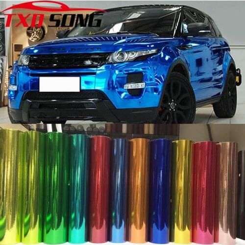 15 Colors car styling High stretchable Waterproof UV Protected Blue Chrome Mirror Vinyl Wrap Sheet Roll Film Car Sticker Decal