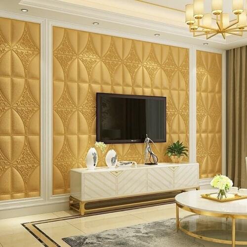 6Pcs 3D Self Adhesive Panel Wall Stickers Waterproof Foam Tile Living Room TV Background Protection Baby Wallpaper Home Decor