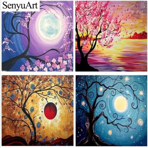 Diamond Painting Full Drill Moonlight Landscape Embroidery Kits Cross-Stitch Home Anime Decoration Embroidery Mosaic Accessories