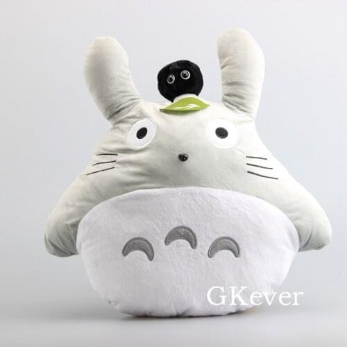 46 cm Anime My Neighbor Totoro Plush Toys Doll Cartoon Totoro With Black Ghost Pillow Cushion Baby Kids Christmas Birthday Gift