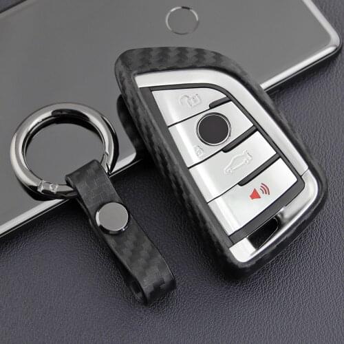 Car Key Case Remote Smart Keychain Holder Protector Cover Bag ABS Carbon Fiber For BMW 1 2 3 5 6 F15 F85 F90 G05 F16 F39 F45 G30