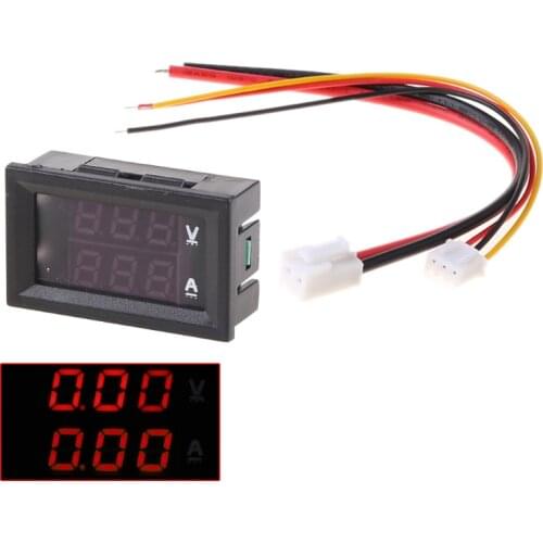DC 0-100V 10A Dual LED Digital Voltmeter Ammeter Voltage AMP Power Car Monitor