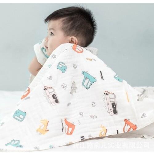 Baby Sleeping Swaddle Wrap Cotton Bath Towel Wrapped Blanket Sunshade Cartoon Printed Photograph Wrapped Blanket Props