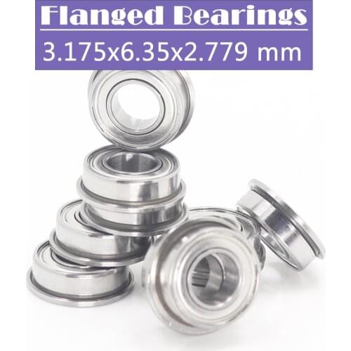 FR144ZZ Flange Bearing 3.175x6.35x2.779 mm ABEC-1 ( 10 PCS ) Inch Flanged FR144 Z ZZ Ball Bearings