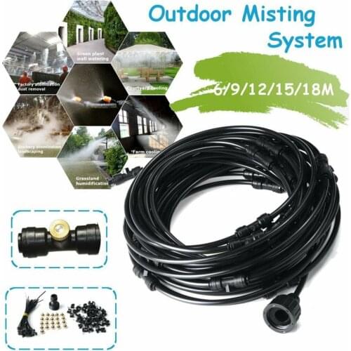 Hot Sale 6/9/12/15/18m Outdoor Cooling Patio Misting System Fan Cooler Water Mist Gardenhouse Spray Hot fog misting system