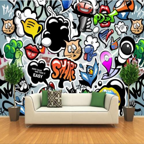 Custom Personality Graffiti Art Home Improvement Mural Wallpapers for Living Room Bedroom Decor Wall Paper Papel De Parede 3d