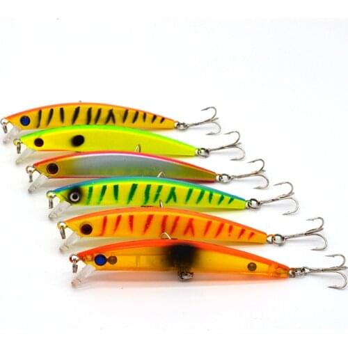 6Pcs 9.5cm 7.5g Artificial Bait Fishing Lure Pencil Minnow Isca Wobbler Hard Bait Pesca for Fishing Popper with 3D Eyes